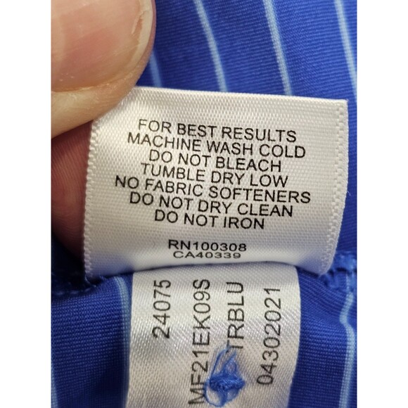 Mens XL Peter Millar Summer Comfort Blue Stripe Short Sleeve Polo Shirt Tee Golf - Picture 4 of 4